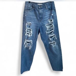 Levi's Blue Distressed Boyfriend Jeans